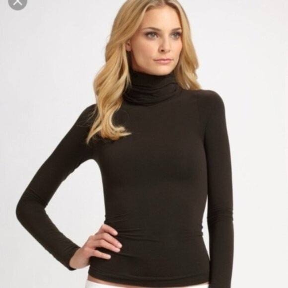 NWT Spanx On Top & In Control Classic Chic Turtleneck Top Bittersweet Brown - Picture 1 of 8